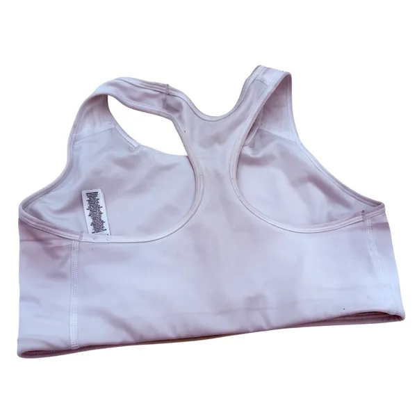 Nike Dri-Fit White Swoosh Halter Sports Bra Size Large - Image 4