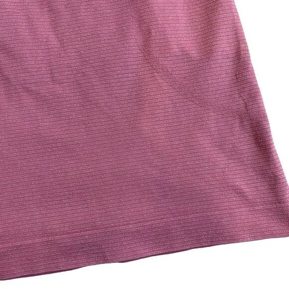 Lululemon 6 Swiftly Tech Racerback Tank Top Rose‎ Pink Metallic Silver Stripe - Image 4