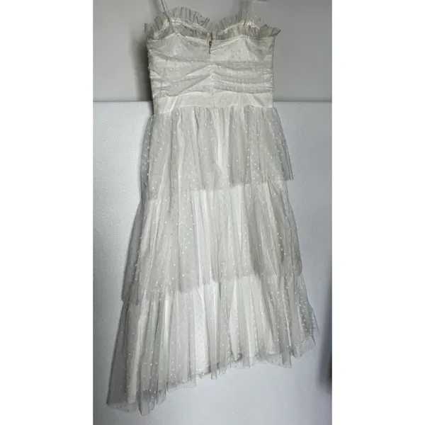 Lulus 2010s Ivory Swiss Dot Mesh Bustier Tiered Dress Medium - Image 12