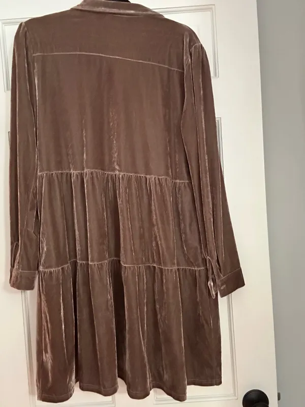 Umgee Velvet Dress Brown - Image 2