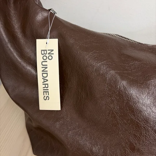 No Boundaries New! Dark Brown Hobo Bag with Studded Strap - Image 3