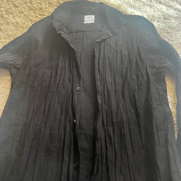 Regular Fit Black Button Down Shirt Size Small - Image 2