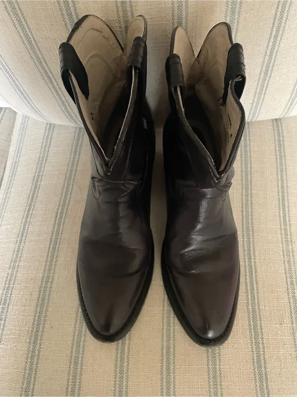 Freebird by Steven Zamora Western Leather Ankle Boots Black US 8 - Image 3