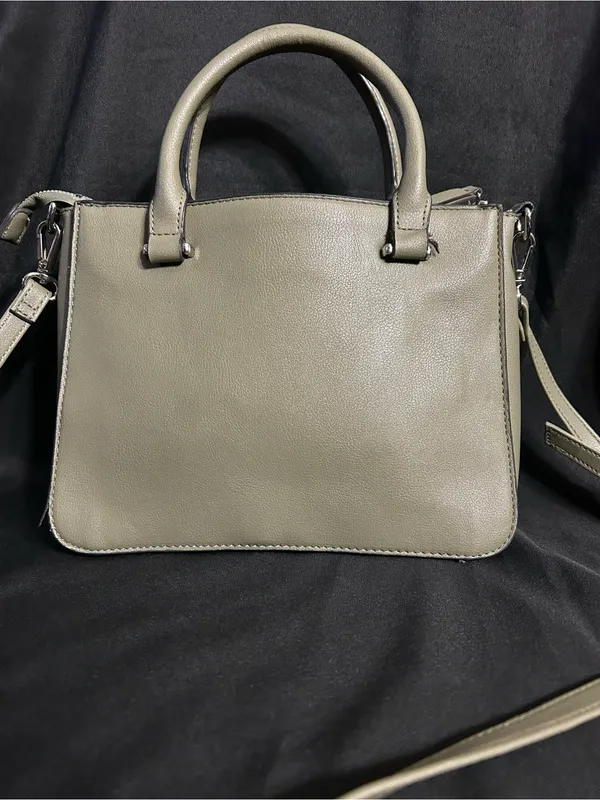 Nine West Olive Green Leather Multi-Pocket Satchel Shoulder Bag Handbag Purse - Image 2