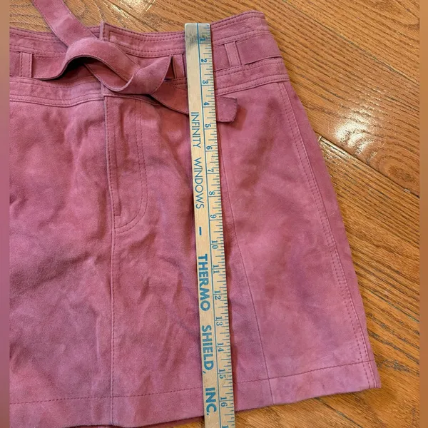 Free People Living for Love Goat Leather Mini Skirt –Pink / Dusty Rose – Size 10 - Image 4