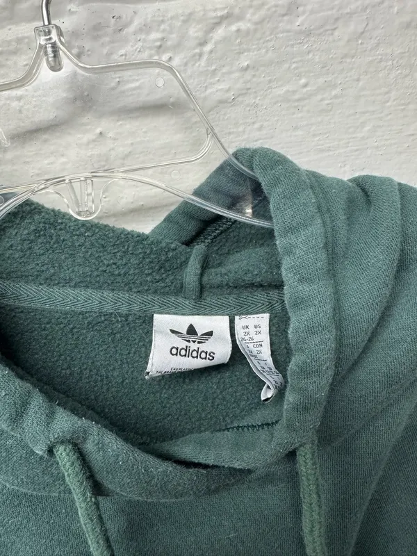 Adidas Cropped Green Hoodie - Image 4