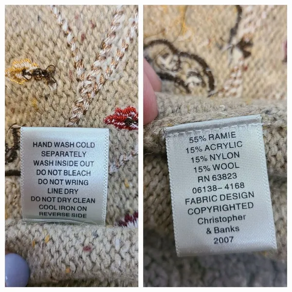 Vintage Christopher & Banks Novelty Cardigan Womens Sm OWL Embroidery 90s Y2K - Image 13