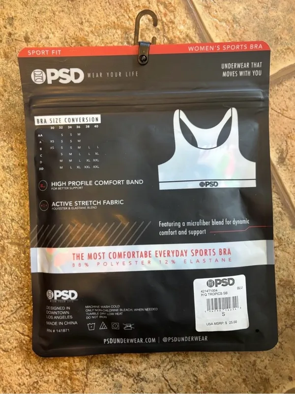 NWT *Bundle of 2* PSD Microfiber Blend Sports Bra Harley Quinn/Ice Chains sz S - Image 9