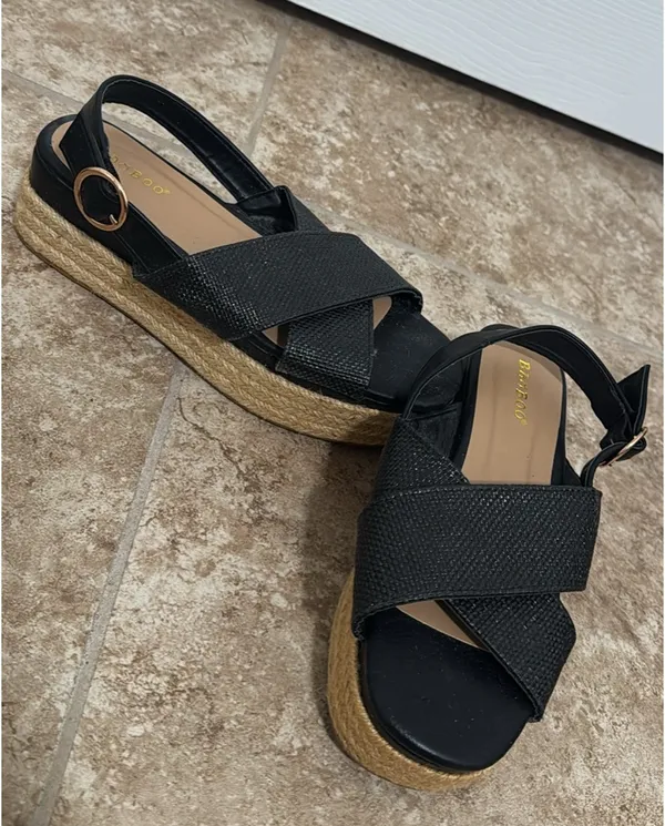 Bamboo Platform Sandals - Image 2