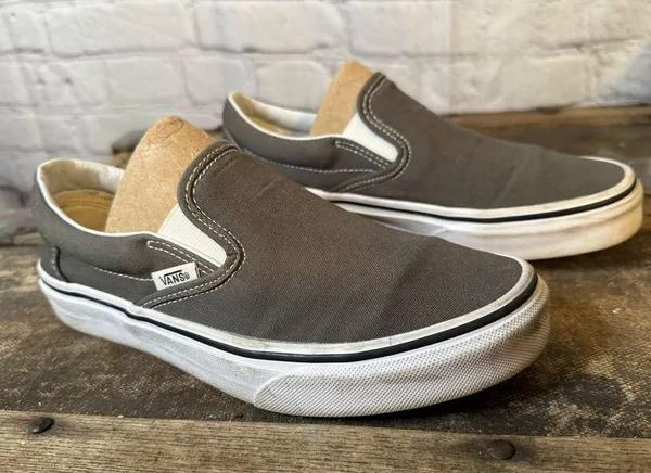 Vans Classic 721565 Slip On Womens Gray Athletic Casual Shoes Sneakers Size 6 - Image 3