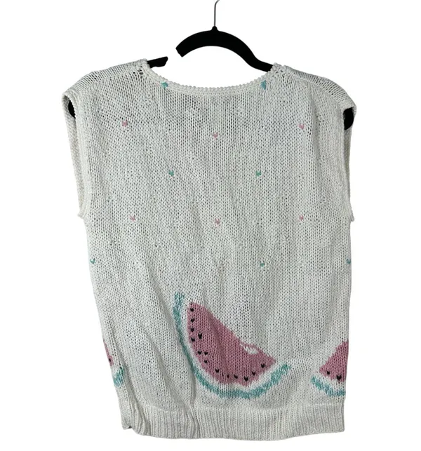 Woolrich Woman Vintage Watermelon Knit Vest Size Medium - Image 2