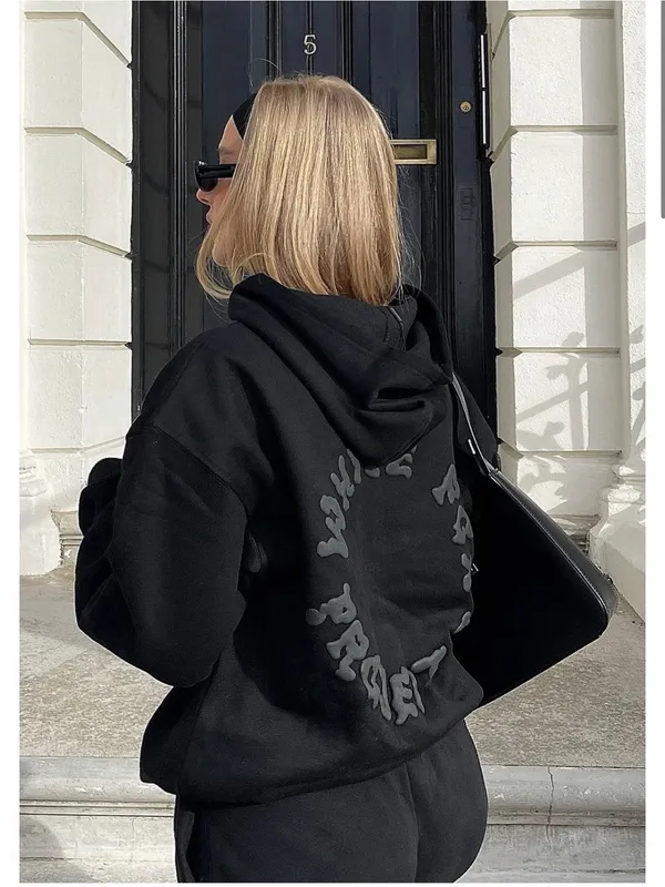 White Fox Project 5 oversized hoodie ink colour size S/M - Image 2
