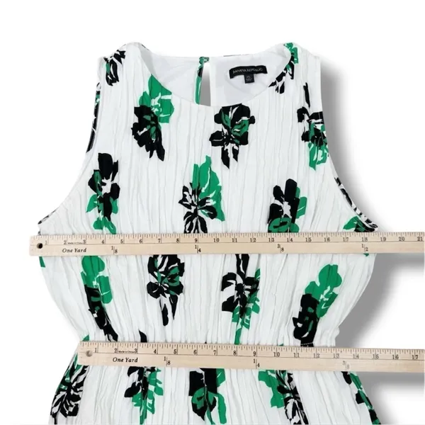 Banana‎ Republic Crinkle Pleat Chiffon Floral Maxi Dress White Green XL - Image 15
