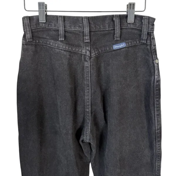 Wrangler Vintage Black High Rise Straight Mom Jean Bareback No Butt Pocket Jeans - Image 5
