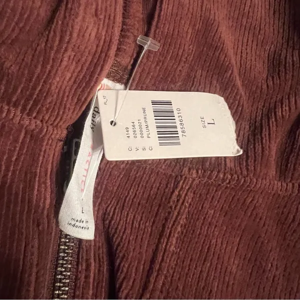 NWT Anthropologie Daily‎ Practice brown velour hoodie sz L - Image 9