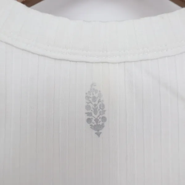Free People Movement Tank Top Womens L White Ribbed Knit Round Neck Activewear - Image 5