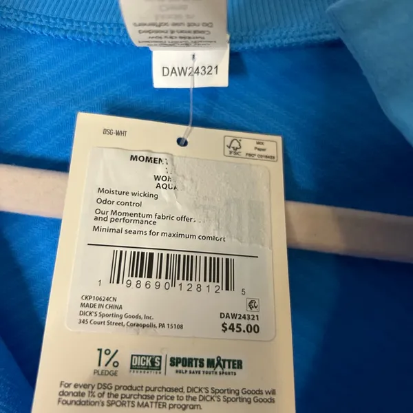 NWT DSG Women's Momentum 1/4 Zip Long Sleeve Cropped Pullover - Blue (Size XL) - Image 4