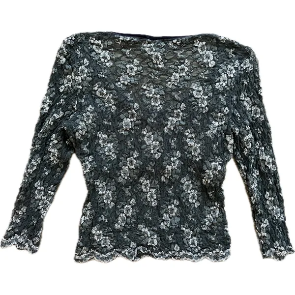 Vintage‎ y2k Moda International Black Lace Whimsy Blouse Top Shirt Whimsygoth - Image 2