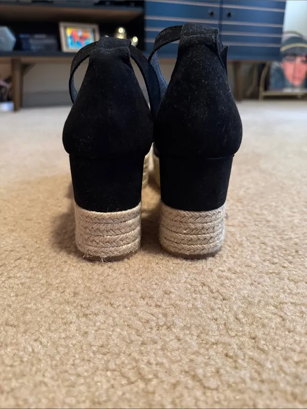 Steve Madden Apolo Black Suede Espadrille Platform Sandals - Image 6