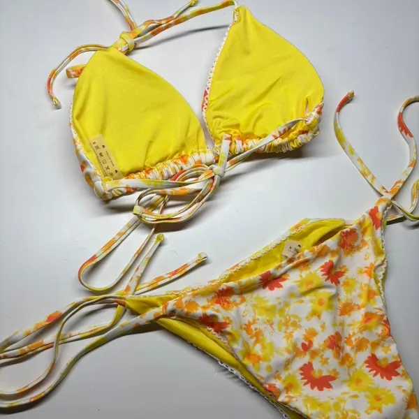 Source Unknown VIBRANT 90s Floral Bikini Set - Image 3