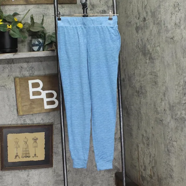 Roudelain Womens V-Neck T-Shirt & Jogger Pants Pajama Set Niagara Blue S - Image 5