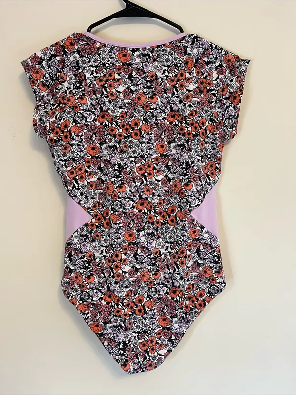 Carve Designs Barrel One Piece swimsuit zip front poppy floral size small - Image 3