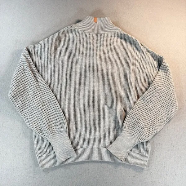 Lunya Good In Bed Organic Cotton Silk Waffle Knit Henley Sweater Grey XS/S - Image 9