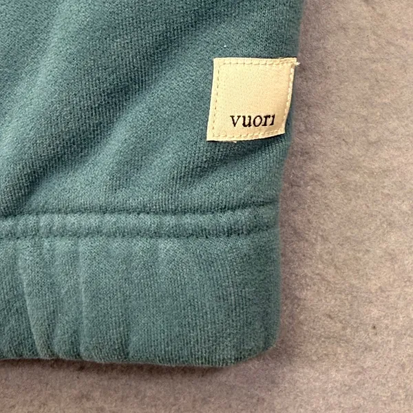 Vuori Restore Hoodie‎ Womens Small Teal Blue Organic Cotton Pullover VW2042 - Image 5