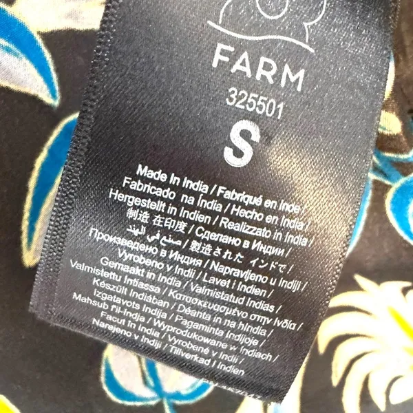 NWT Farm Rio Winter Garden Black Pajama Shirt Button Front Top Floral Size S - Image 10