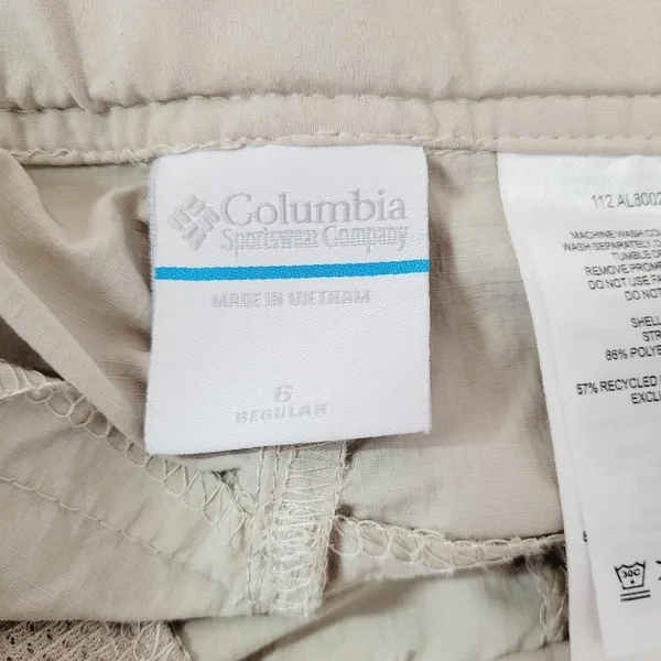 Columbia Khaki Nylon Convertible Rip Stop Outdoor Hiking Tactical Pants - Image 6