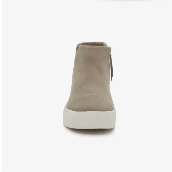 Toms Taupe Suede Slip-On Ankle Boot with White Platform Size 8 - Image 2