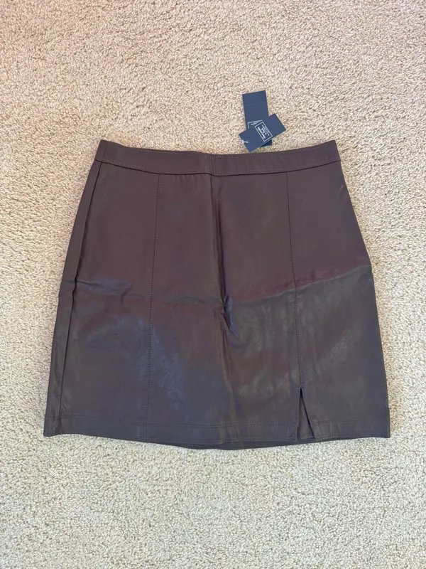 Abercrombie Vegan Leather Brown Skirt - Image 3