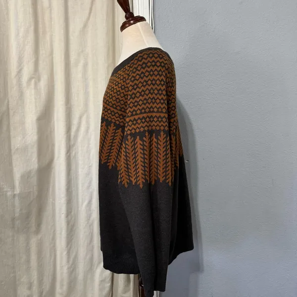 BloomChic Gray Patterned Crewneck Pullover Relaxed Fit‎ Women Sweater Size 18-20 - Image 4