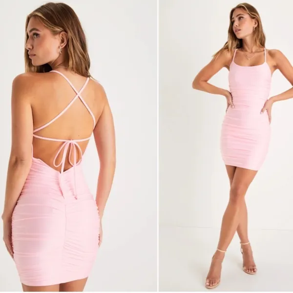 LULUS Date Night Sexy Wedding Cocktail Party Hoco Chic Mini Dress - Image 2