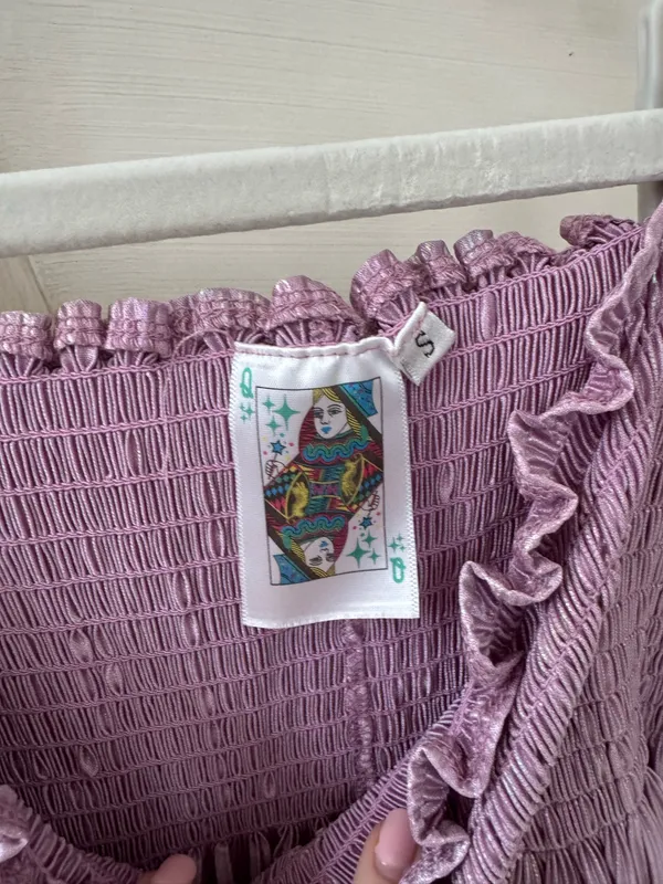 Purple Queen of Sparkles smocked pleated mini swing skort - Image 2