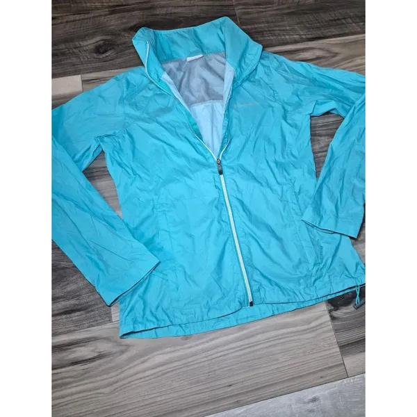 Lightweight Women's Aqua Windbreaker Jacket Small Blue - Image 8