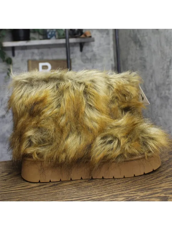 A New Day Womens Terra Boots Faux Fur Fuzzy 94715799 Brown 11M - Image 7