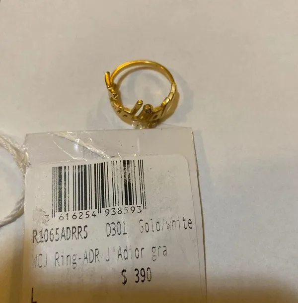 Dior J'ADIOR RING Gold-Finish Metal with a White Resin Pearl and a White Crystal - Image 7