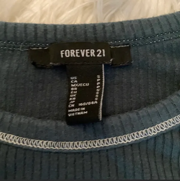 Forever 21 Long Sleeve Top Dark Blue Size Small - Image 3
