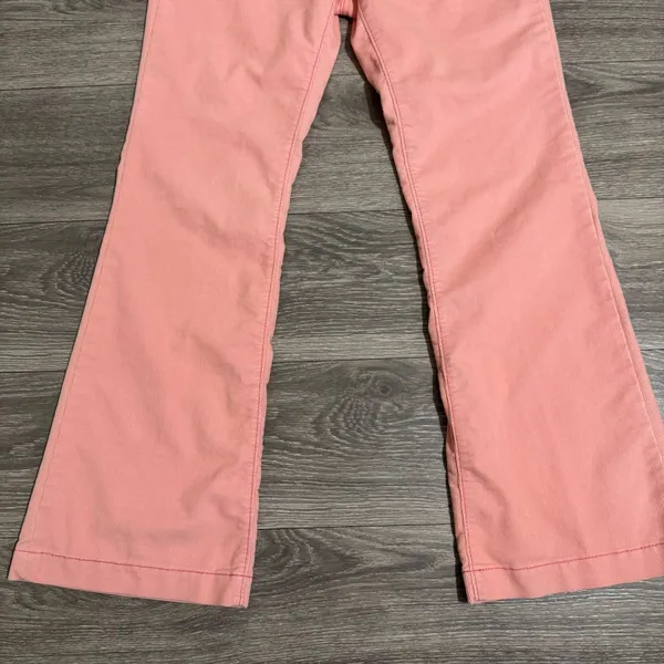 Y2K GAP Long and Lean Stretch Corduroy Pants Women Peach‎ Pink Flare Size W30 - Image 4