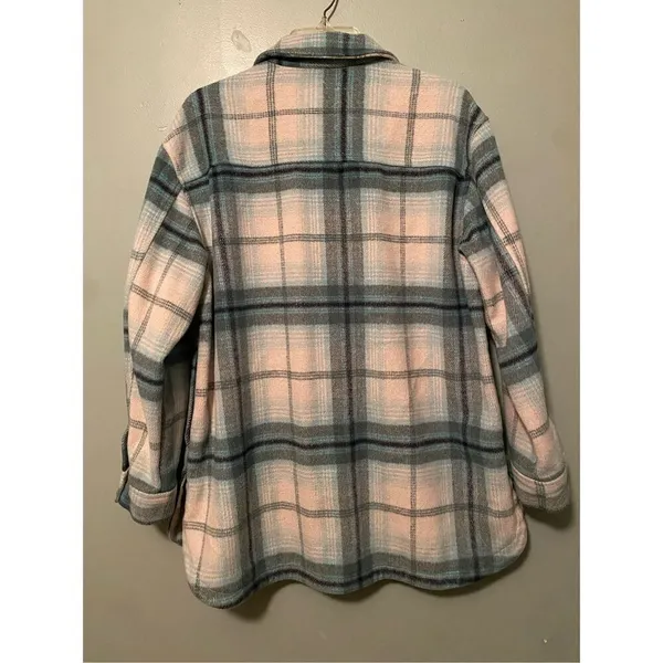 Old Navy Transitional Plaid Utility Shacket Green Size Large - Image 6