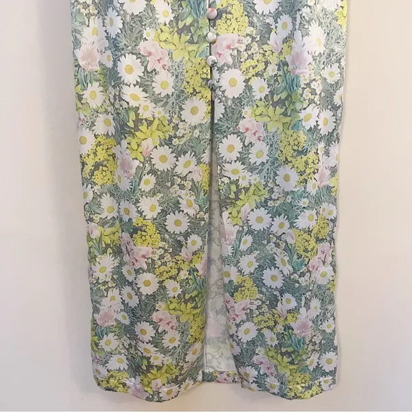 Zara Daisy Meadow Floral Printed Satin Midi Skirt Size XS Bloggers Fave Holiday - Image 3