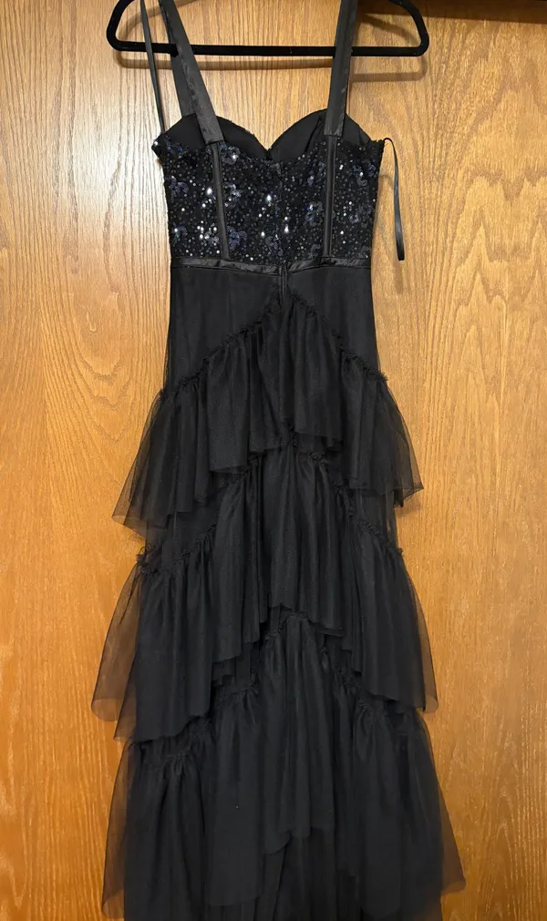 Black Sequin Prom Dress Size XS - Image 3