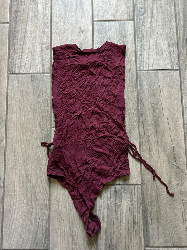 Honey Punch Burgundy Side-Tie Bodysuit - Image 4