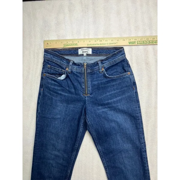 Reformation Jeans Julianna Zip‎ Mid Rise Straight Leg Jeans 26 Organic Cotton - Image 8