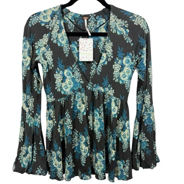 NWT Free People Speak Easy Boho Floral Blouse Top Size XS‎ Feminine Romantic - Image 6