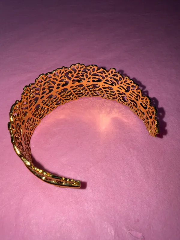 Gold Leaf Cuff Bracelet - Image 3