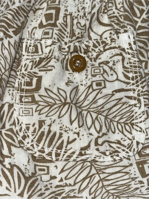 Cali1850 Los Angeles Women’s Size S Tan Beige White Tropical Printed Wide Pants - Image 7