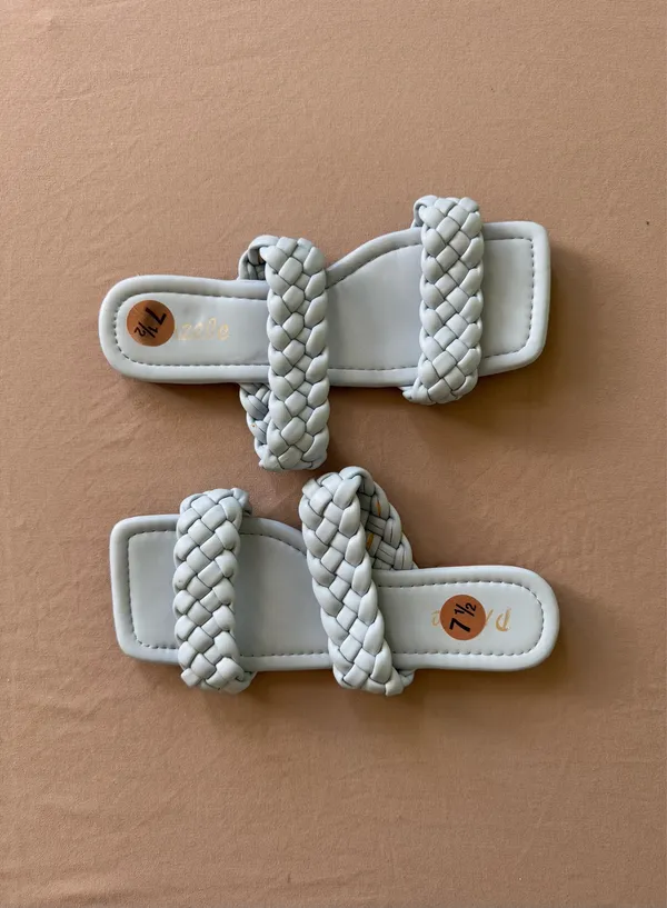 Braided Strap Square Toe Sandals Blue Size 7.5 - Image 2
