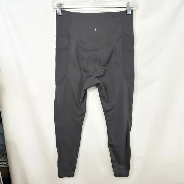 Halara Medium Leggings High Waisted Gray Side Pockets 7/8 Solid‎ Athleisure 1532 - Image 2